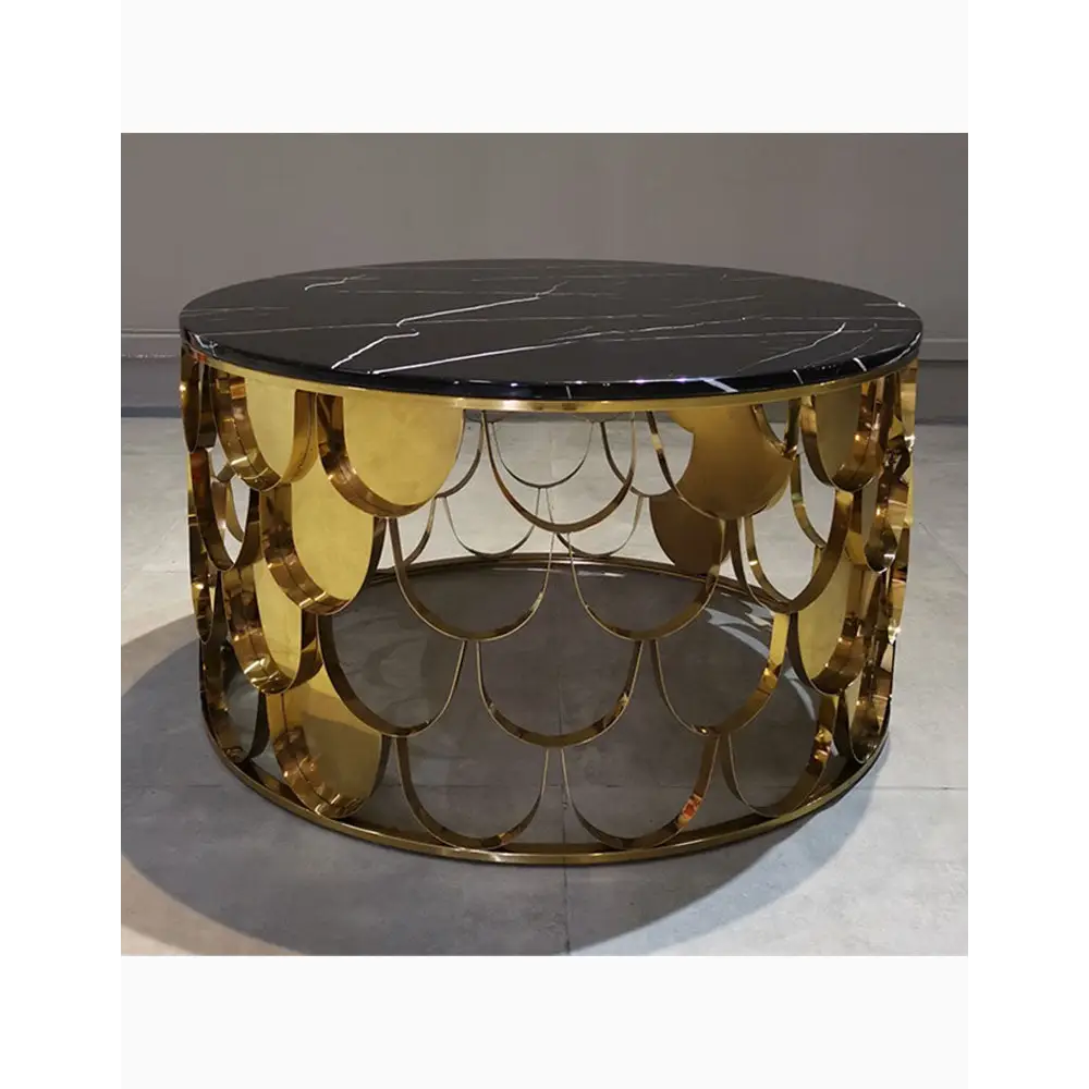Gold Nesting Coffee Table, Marble｜ DC Concept