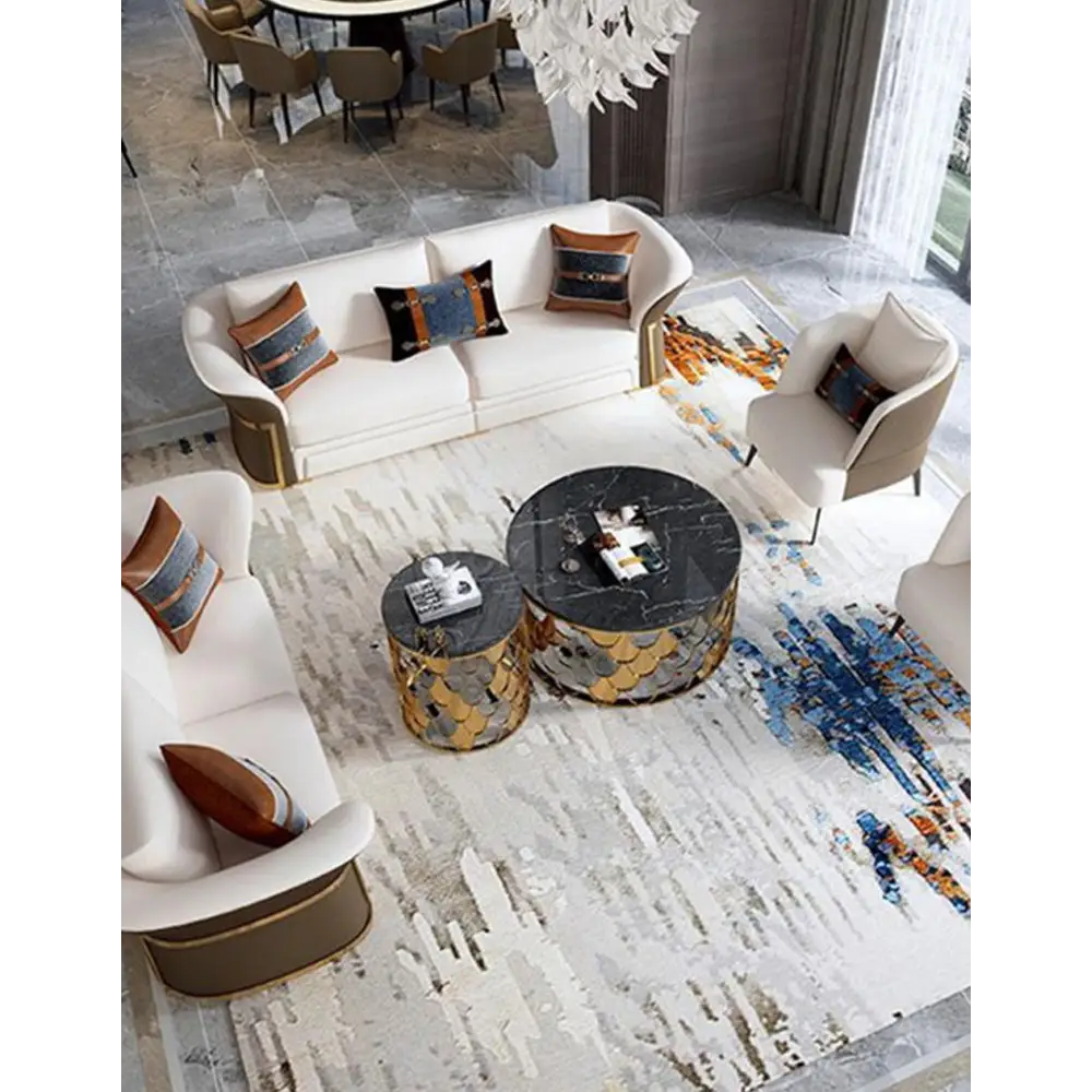 Gold Nesting Coffee Table, Marble｜ DC Concept