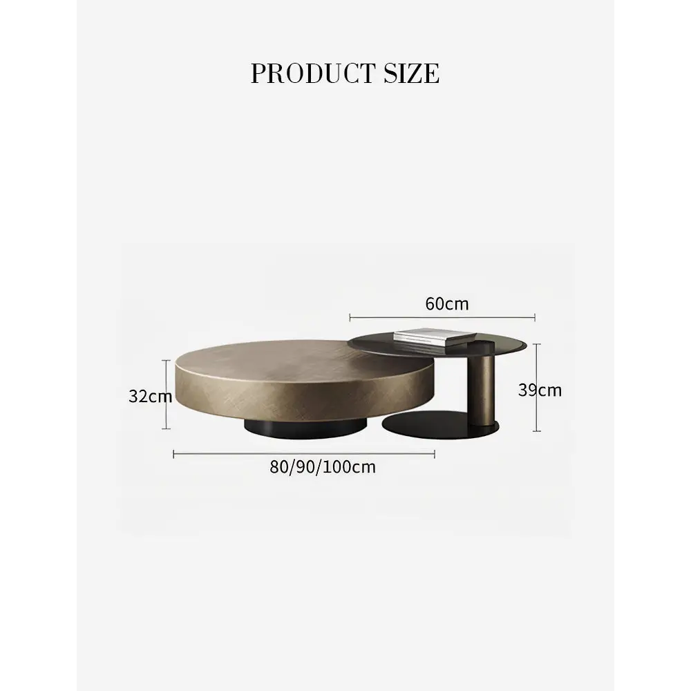 Gold Nesting Coffee Table With Black Side Table