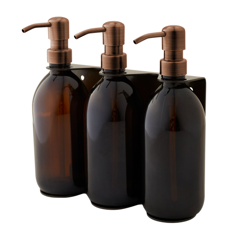 Gold Triple Wall Mounted Soap Dispenser