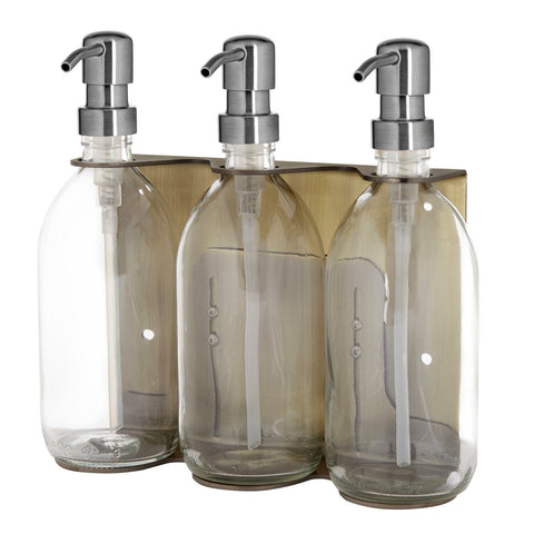 Gold Triple Wall Mounted Soap Dispenser