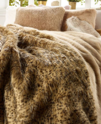 Gold Civet Faux Fur Throw