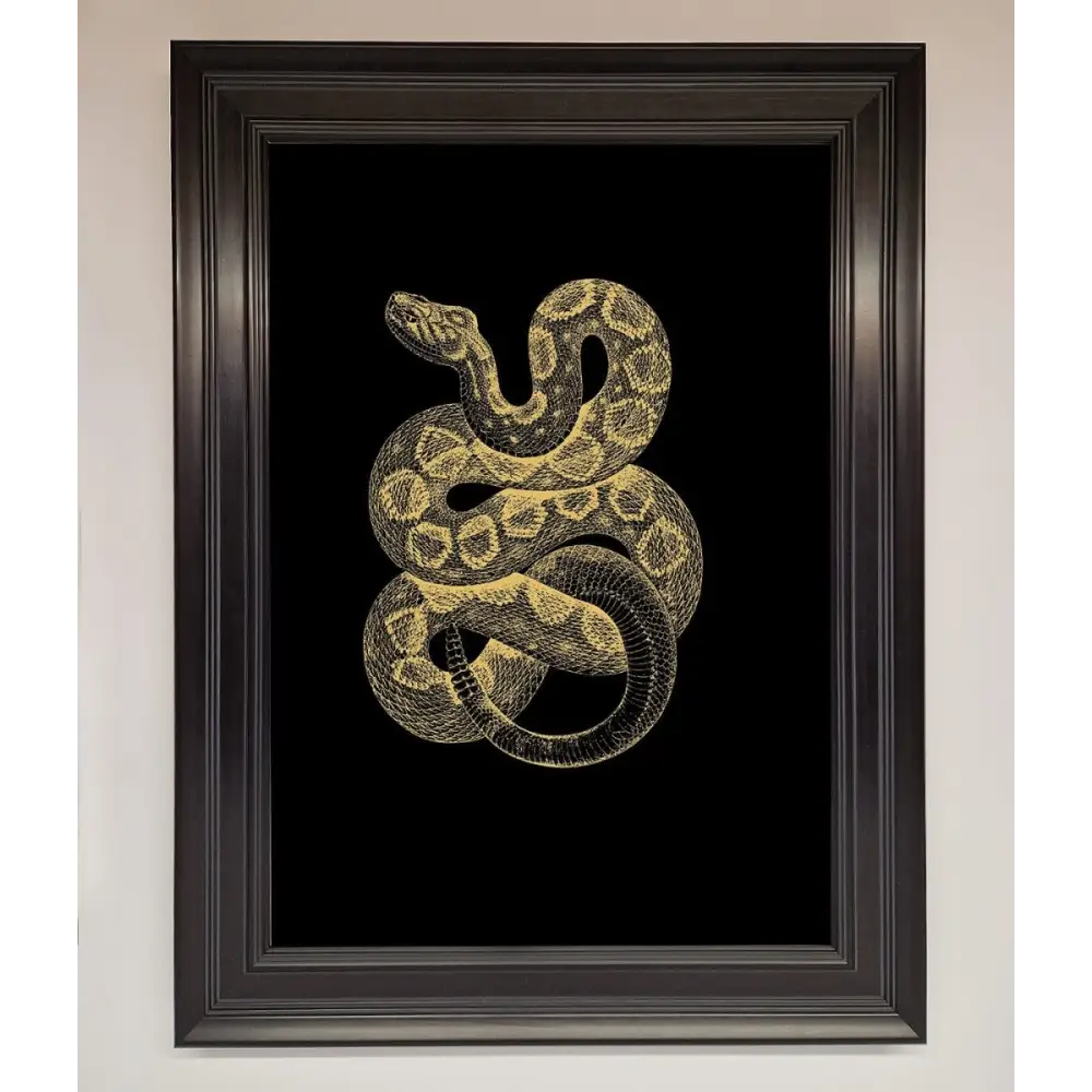 Golden Serpent Framed Wall Art - A1 (59.4 x 84.1 cm) / Matt Black - Framed Print
