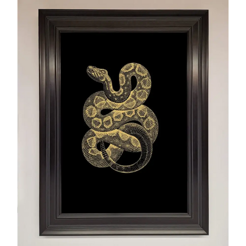 Golden Serpent Framed Wall Art - A1 (59.4 x 84.1 cm) / Matt Black - Framed Print