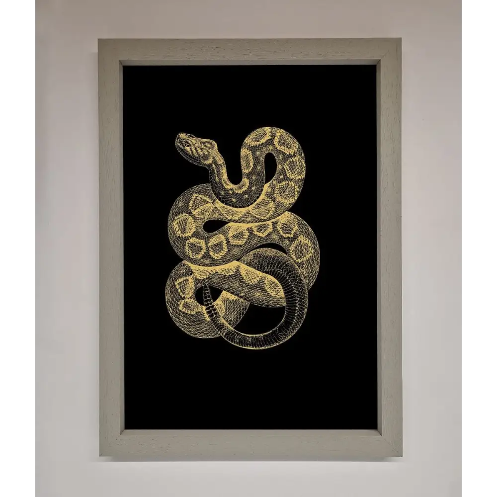 Golden Serpent Framed Wall Art - A3 (29.7 x 42 cm) / Grey - Framed Print