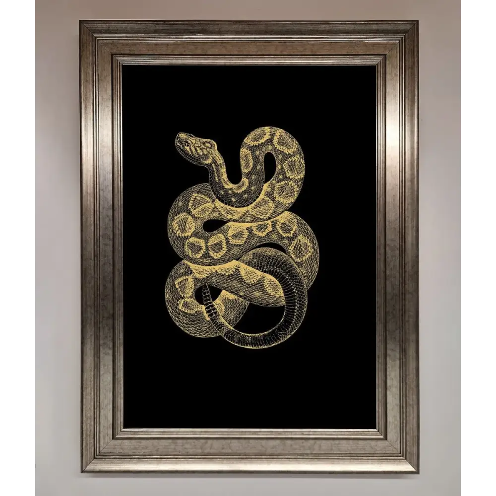 Golden Serpent Framed Wall Art - A3 (29.7 x 42 cm) / Silver - Framed Print