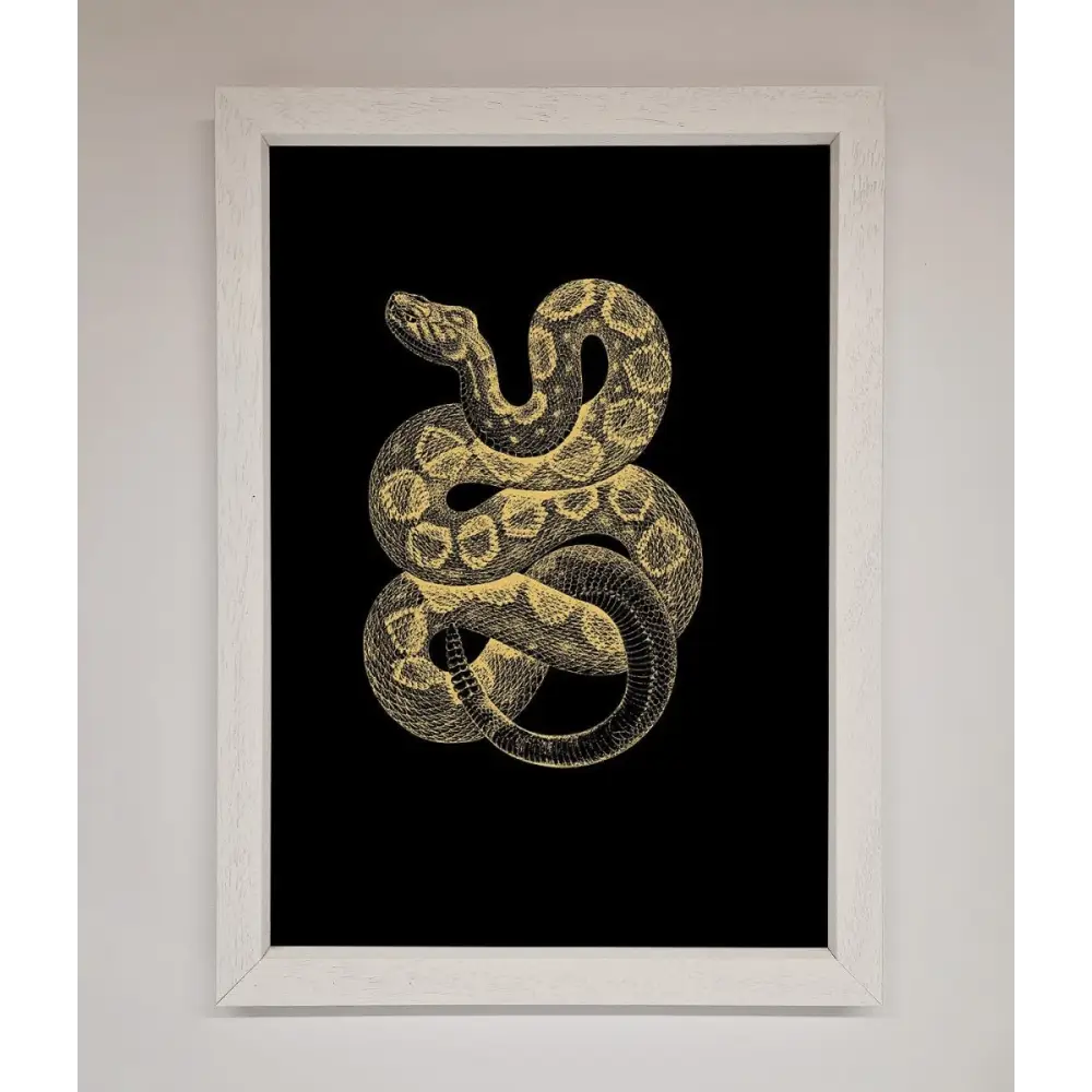 Golden Serpent Framed Wall Art - A3 (29.7 x 42 cm) / White - Framed Print