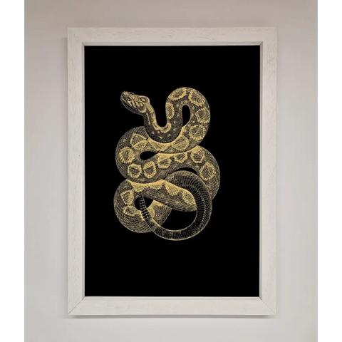 Golden Serpent Framed Wall Art - A3 (29.7 x 42 cm) / White - Framed Print