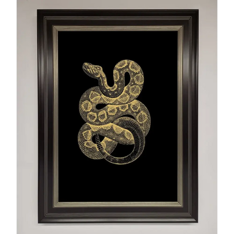 Golden Serpent Framed Wall Art - B0 (100 x 141 cm) / Black Silver - Framed Print