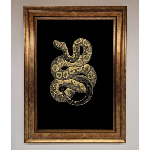 Golden Serpent Framed Wall Art - B0 (100 x 141 cm) / Bronze - Framed Print