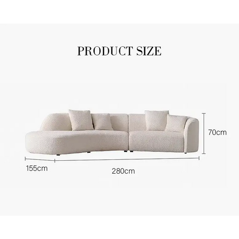 Goldie Gubi Three Seater Sofa Boucle White - 280cm - sofa