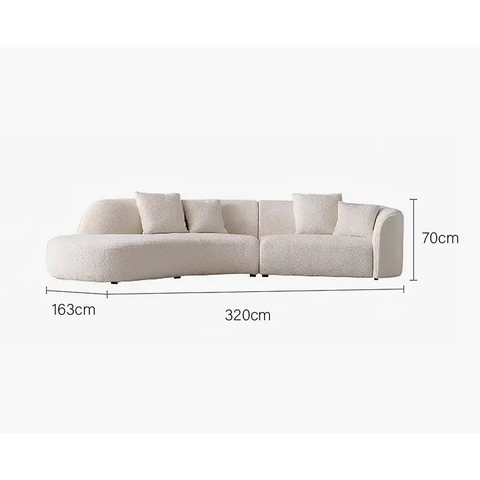 Goldie Gubi Three Seater Sofa Boucle White - 320cm - sofa