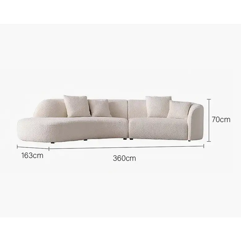 Goldie Gubi Three Seater Sofa Boucle White - 360cm - sofa