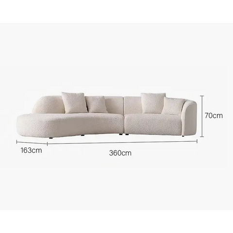 Goldie Gubi Three Seater Sofa Boucle White - 360cm - sofa