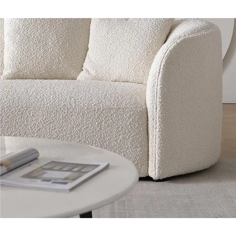 Goldie Gubi Three Seater Sofa Boucle White - sofa