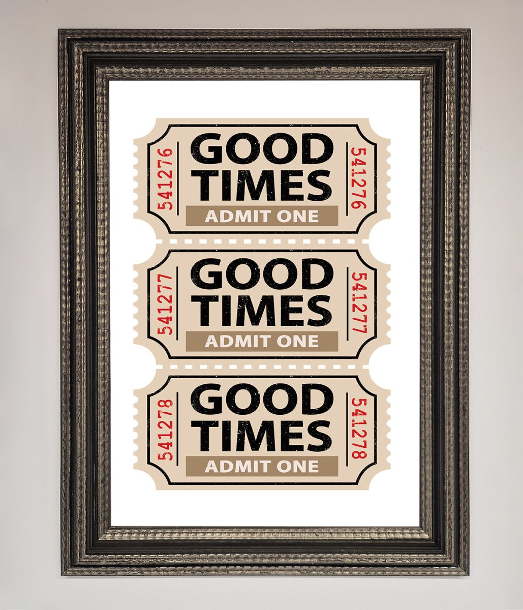 Good Times Beige Framed Wall Art