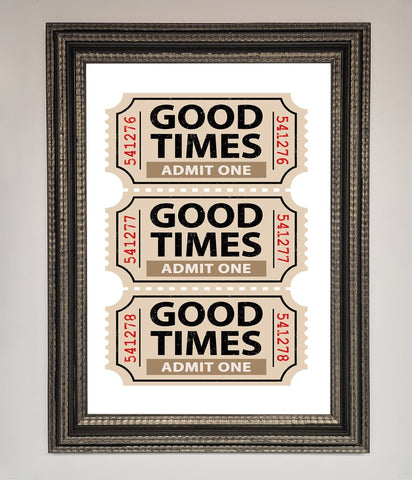 Good Times Beige Framed Wall Art