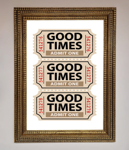 Good Times Beige Framed Wall Art