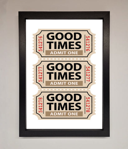 Good Times Beige Framed Wall Art
