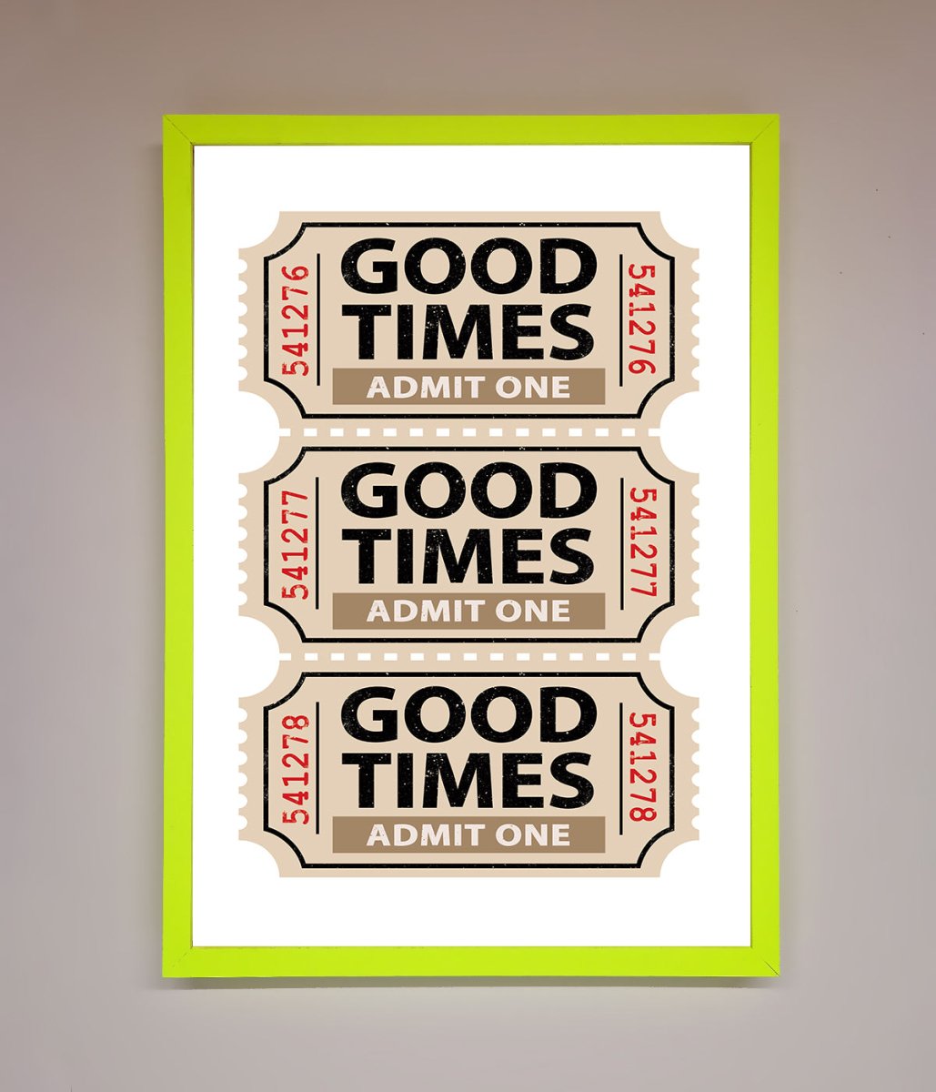 Good Times Beige Framed Wall Art