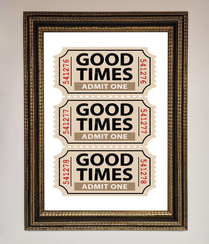 Good Times Beige Framed Wall Art