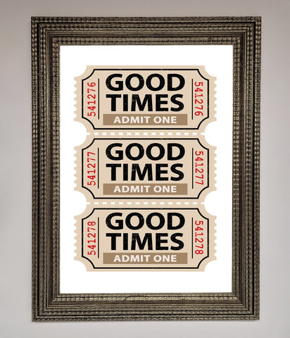 Good Times Beige Framed Wall Art