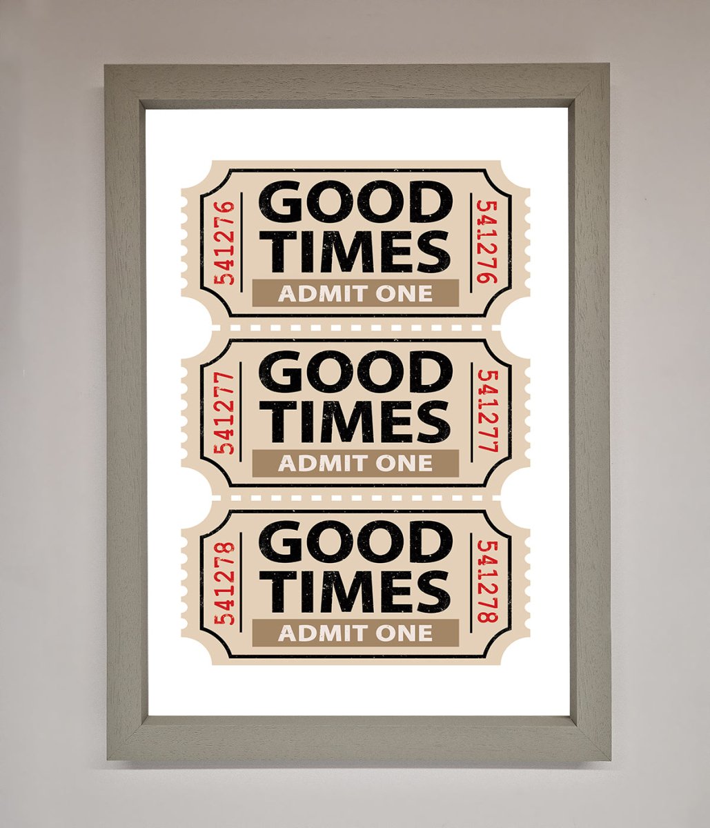 Good Times Beige Framed Wall Art