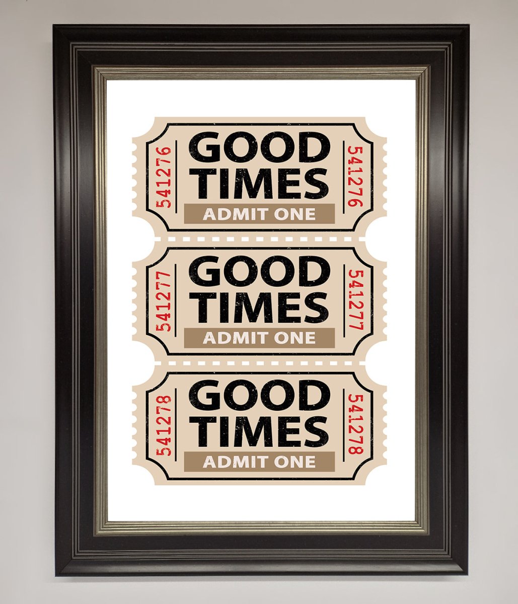 Good Times Beige Framed Wall Art