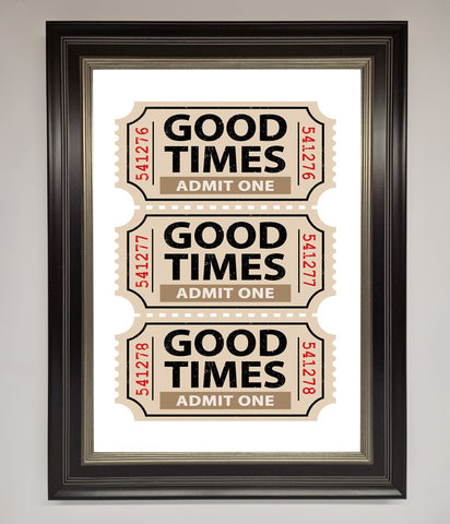 Good Times Beige Framed Wall Art