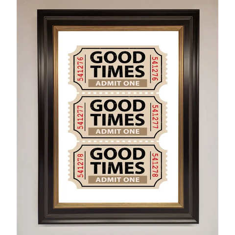 Good Times Beige Framed Wall Art - A3 (29.7 x 42 cm) / Black Gold - Framed Print