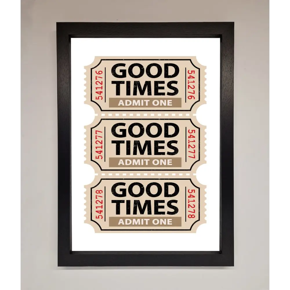 Good Times Beige Framed Wall Art - A3 (29.7 x 42 cm) / Black - Framed Print
