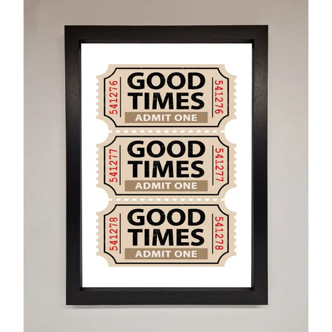 Good Times Beige Framed Wall Art - A3 (29.7 x 42 cm) / Black - Framed Print