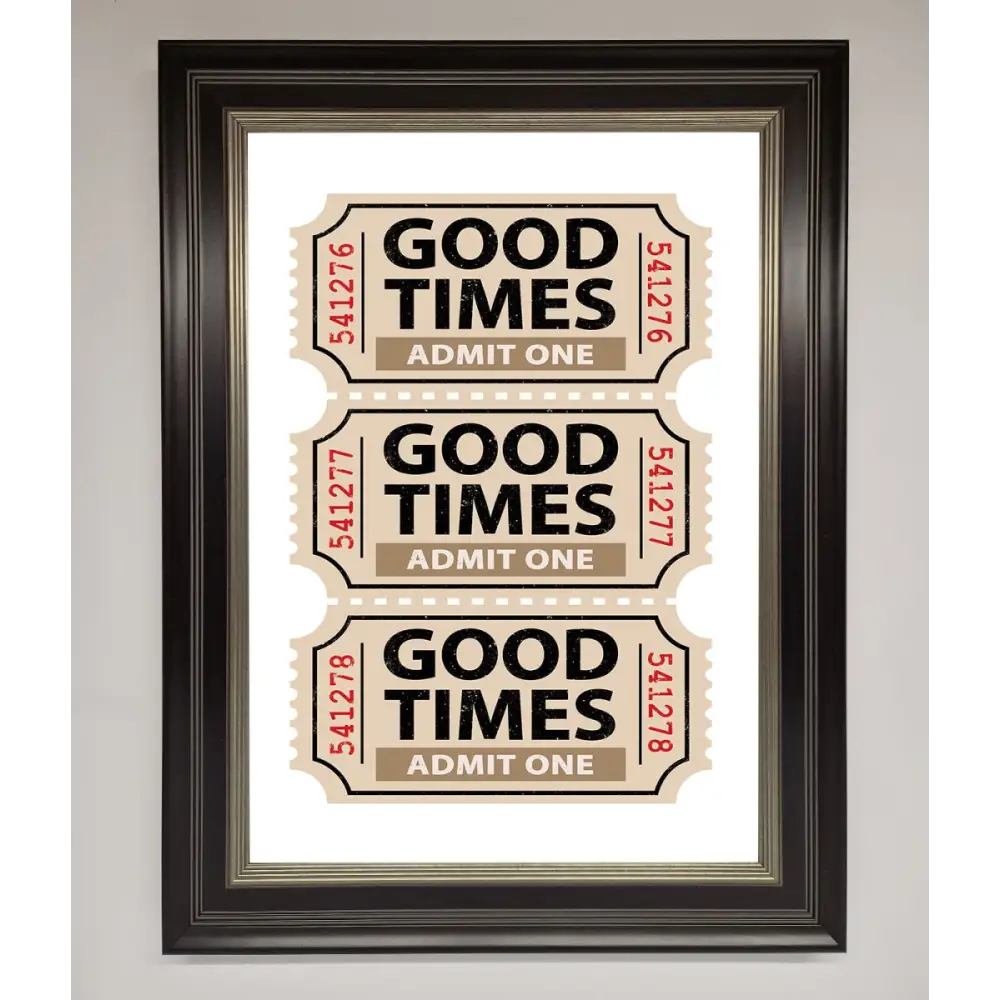 Good Times Beige Framed Wall Art - A3 (29.7 x 42 cm) / Black Silver - Framed Print