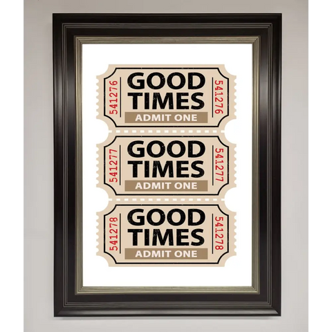 Good Times Beige Framed Wall Art - A3 (29.7 x 42 cm) / Black Silver - Framed Print