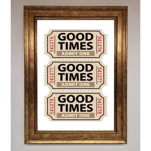 Good Times Beige Framed Wall Art - A3 (29.7 x 42 cm) / Bronze - Framed Print