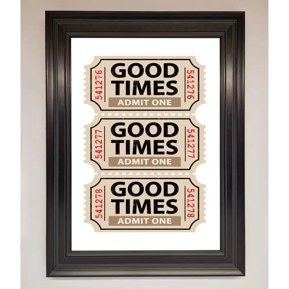 Good Times Beige Framed Wall Art - A3 (29.7 x 42 cm) / Matt Black - Framed Print