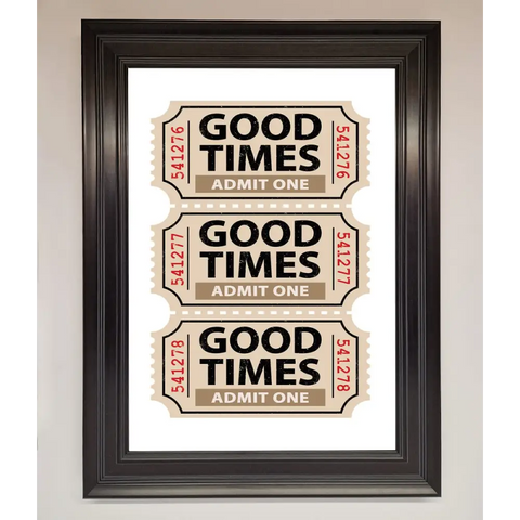 Good Times Beige Framed Wall Art - A3 (29.7 x 42 cm) / Matt Black - Framed Print