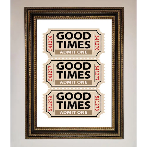 Good Times Beige Framed Wall Art - A3 (29.7 x 42 cm) / Ornate Gold Black - Framed Print