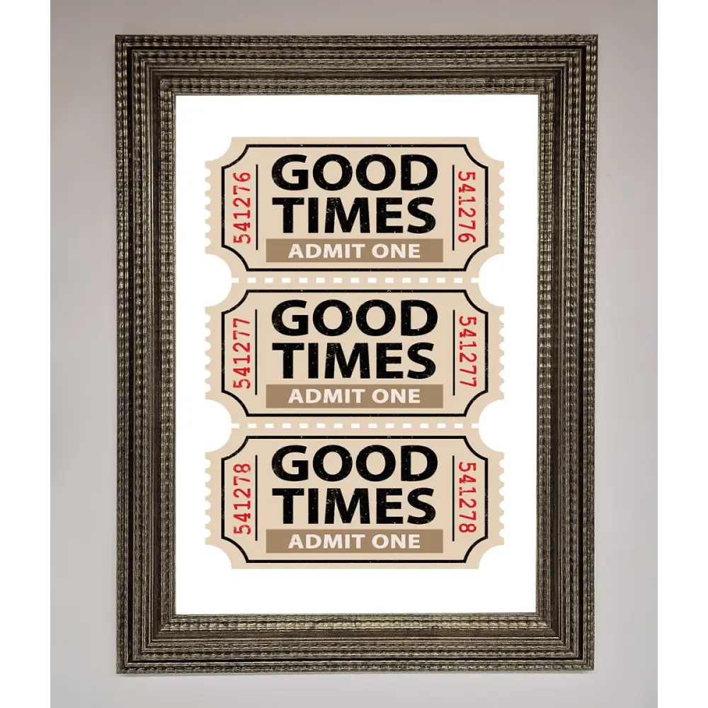 Good Times Beige Framed Wall Art - A3 (29.7 x 42 cm) / Ornate Silver - Framed Print