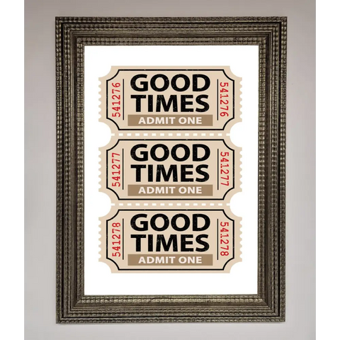 Good Times Beige Framed Wall Art - A3 (29.7 x 42 cm) / Ornate Silver - Framed Print