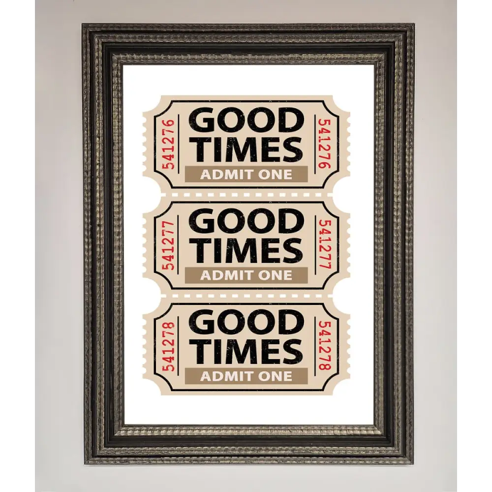 Good Times Beige Framed Wall Art - A3 (29.7 x 42 cm) / Ornate Silver Black - Framed Print