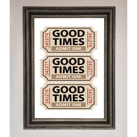 Good Times Beige Framed Wall Art - A3 (29.7 x 42 cm) / Ornate Silver Black - Framed Print