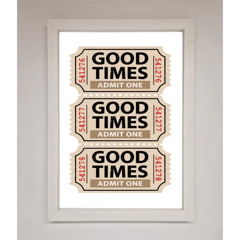 Good Times Beige Framed Wall Art - A3 (29.7 x 42 cm) / White - Framed Print
