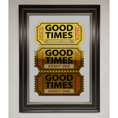 Good Times Tickets Foil Print - B0 (100 x 141 cm) / Black Silver - Framed Print