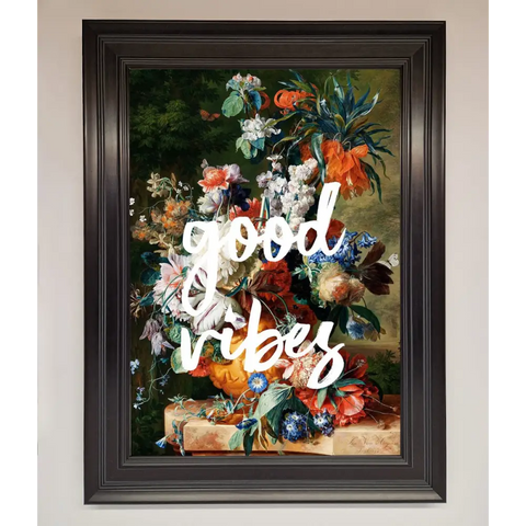 Good Vibes Framed Wall Art - A1 (59.4 x 84.1 cm) / Matt Black - Framed Print