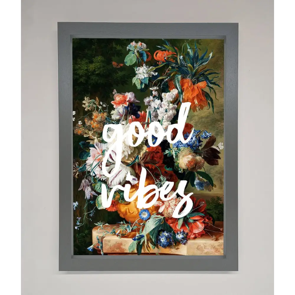 Good Vibes Framed Wall Art - A3 (29.7 x 42 cm) / Dark Grey - Framed Print