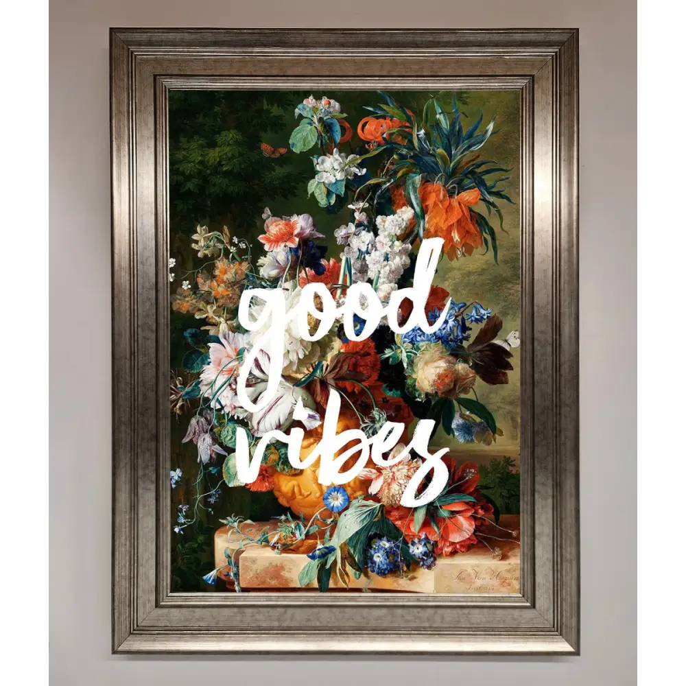 Good Vibes Framed Wall Art - A3 (29.7 x 42 cm) / Silver - Framed Print