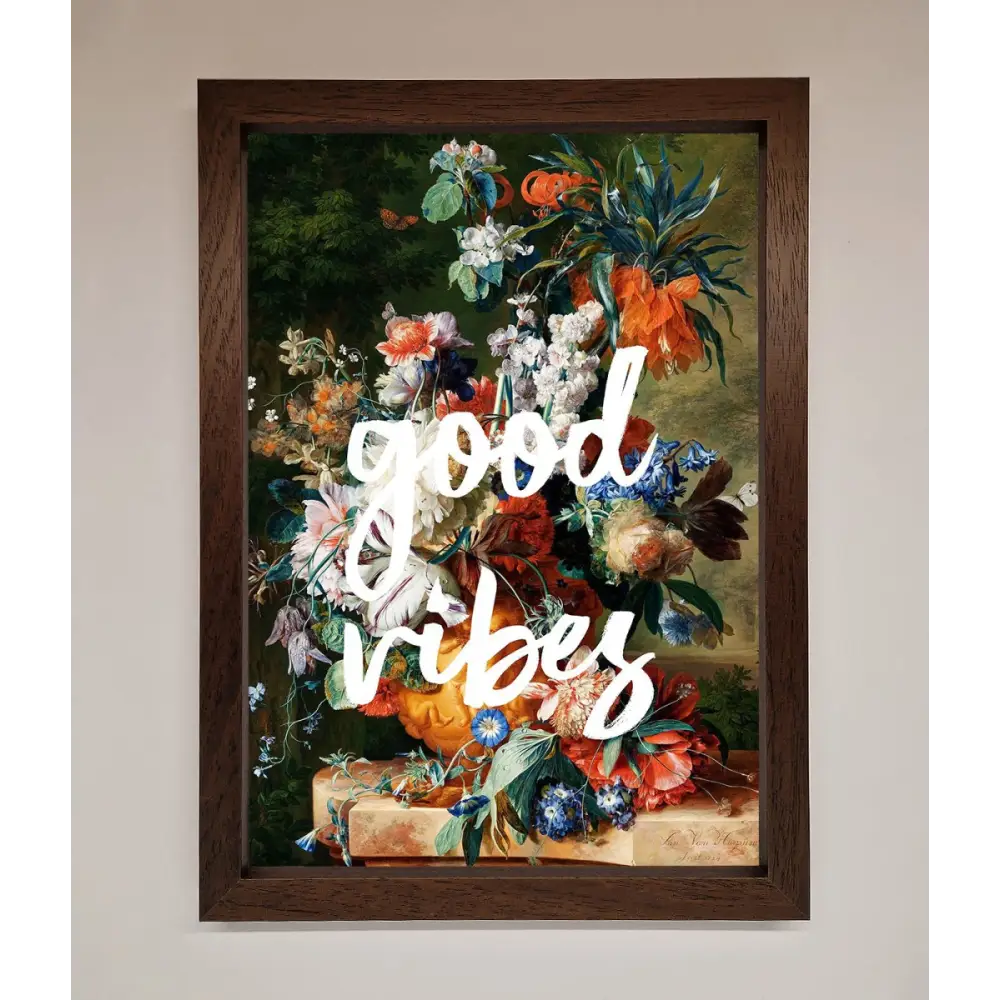 Good Vibes Framed Wall Art - A3 (29.7 x 42 cm) / Walnut - Framed Print