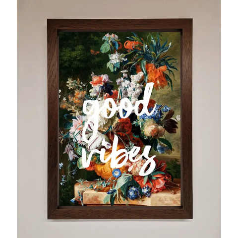 Good Vibes Framed Wall Art - A3 (29.7 x 42 cm) / Walnut - Framed Print