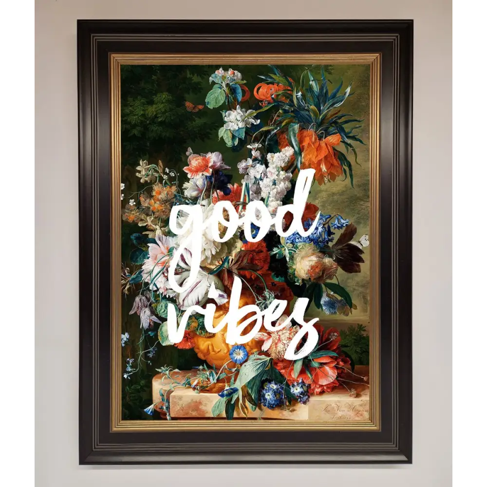 Good Vibes Framed Wall Art - B0 (100 x 141 cm) / Black Gold - Framed Print